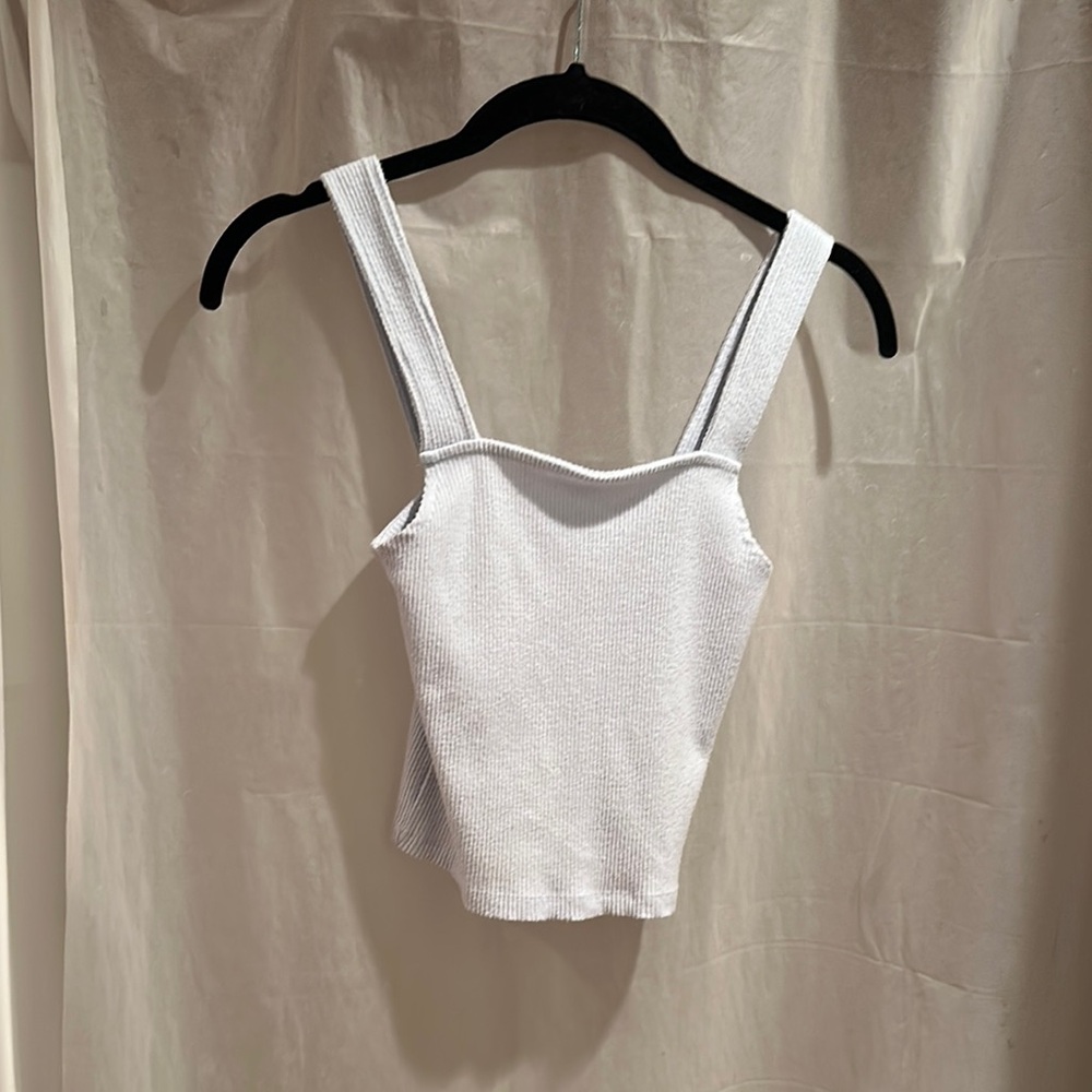 Blue ribbed Women's Tank Top American Eagle